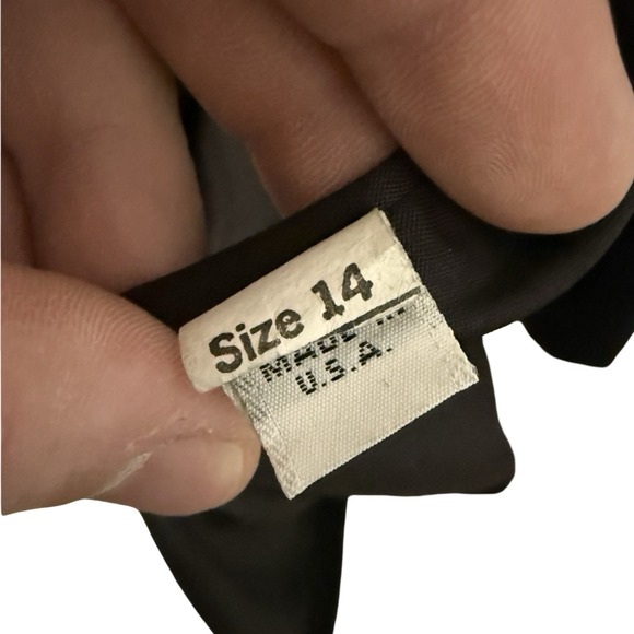 Vintage Christian Dior Loro Piana Black Lambswool Coat 60s Shawl Collar USA 14 - Picture 5 of 7